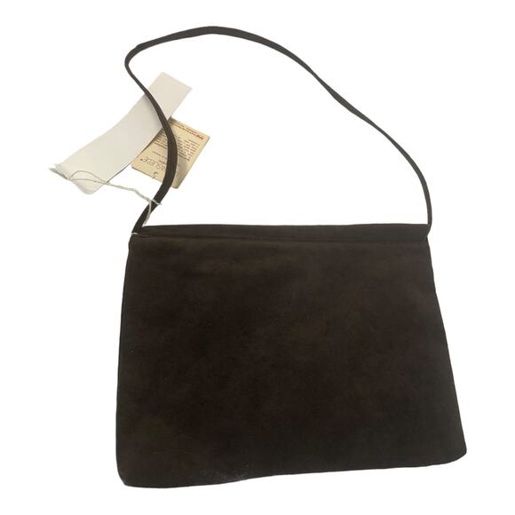 Reva ultrasuede fabric brown envelope shoulder bag purse - Picture 8 of 9